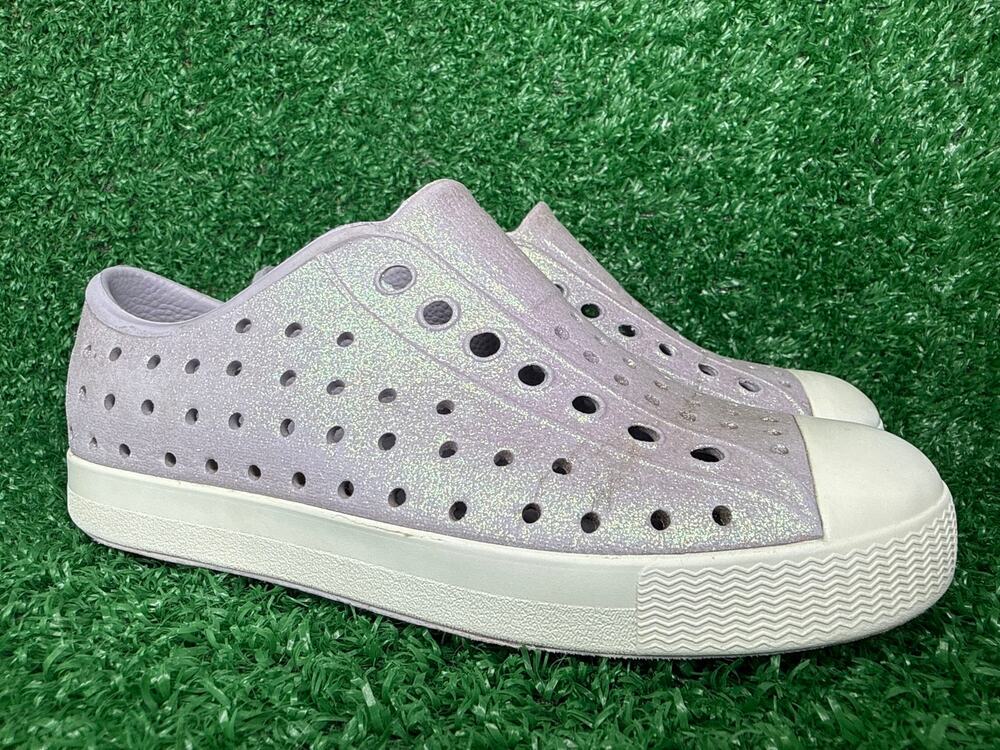 Native Jefferson Purple Bling Glitter Shoes Toddler Girls C11 Sugarlite